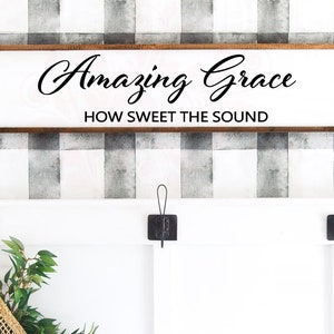 Amazing Grace svg, Cricut Silhouette, Archivos cortados, Signo de madera SVG, Himno en verso bíblico, Qué dulce el sonido, Religioso, Pared de las Escrituras DXF PNG