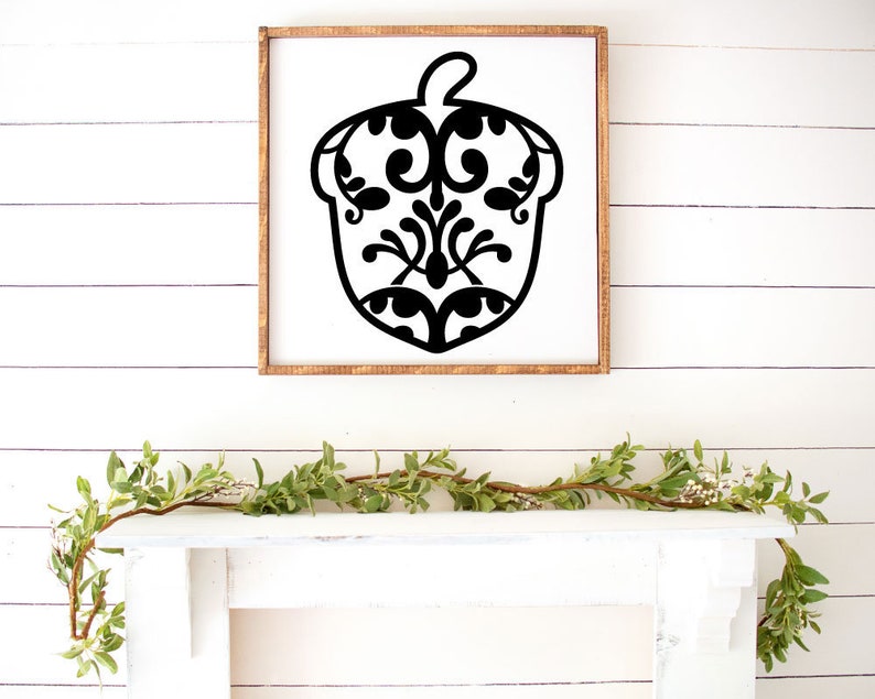 Acorn 2 Navy Holiday Seasonal Thanksgiving Kitchen Vinyl Wall Decal Home Decor