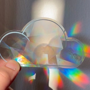 Cloud Suncatcher Sticker | Dreamy Aesthetic | Rainbow Prism | Window Film Decal | Rainbow Maker | Sun Catcher