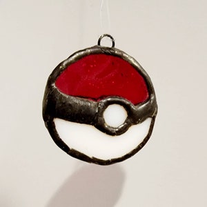 Pokeball glass suncatchers