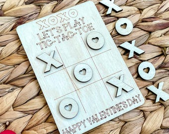 Valentine Tic Tac Toe | Wooden Gift | Class Party | Vday Activity | Valentine Game