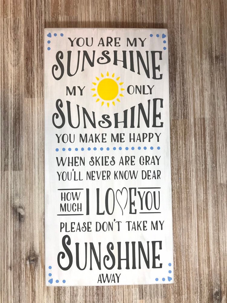 You Are My Sunshine Wooden Sign Wall Hanging Kids Decor Etsy