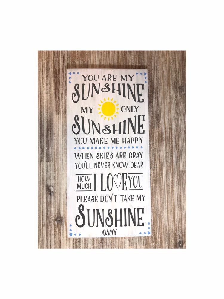 You Are My Sunshine Wooden Sign Wall Hanging Kids Decor Etsy
