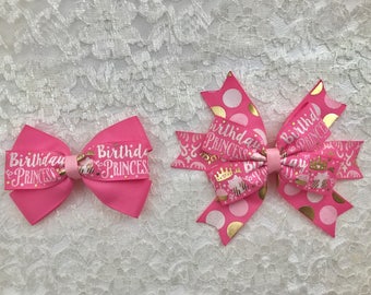 Birthday hair bow, hair clip, headband, Birthday Princess, birthday girl, birthday headband, birthday gift, babys first birthday