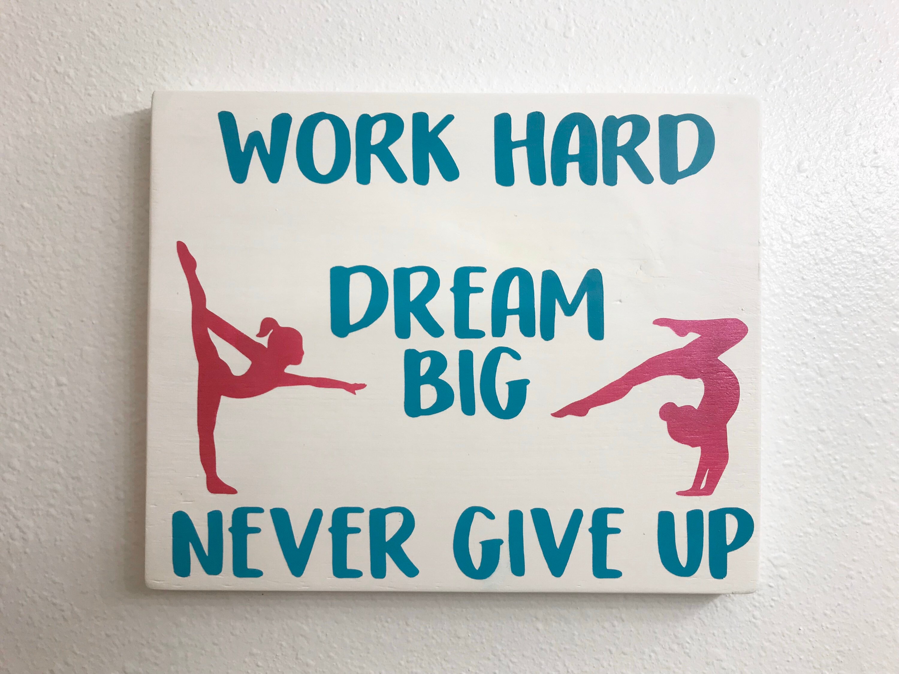 Girls Gymnastics Encouragement Wooden Sign Work Hard Dream - Etsy