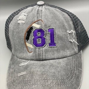 Custom Football Hat with Player Number, Ponytail Cap, Baseball Hats Women, Custom Baseball Hat for Women, Vintage Hat