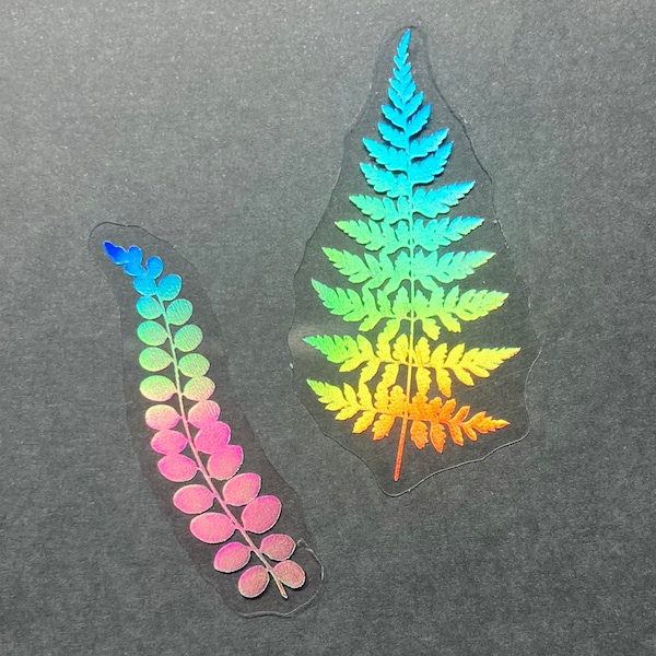 15 HOLOGRAPHIC Large Fern Botanical Laptop Journal Stickers