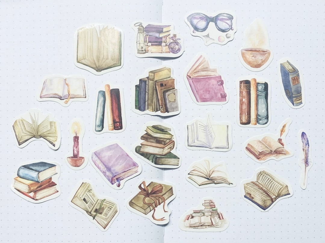 23 Library Books Reading Planner Journal Stickers - Etsy