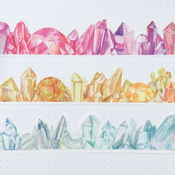 22” SAMPLE SIZE Wide Crystal Gemstone Dimensional Gloss Die Cut Washi Tape