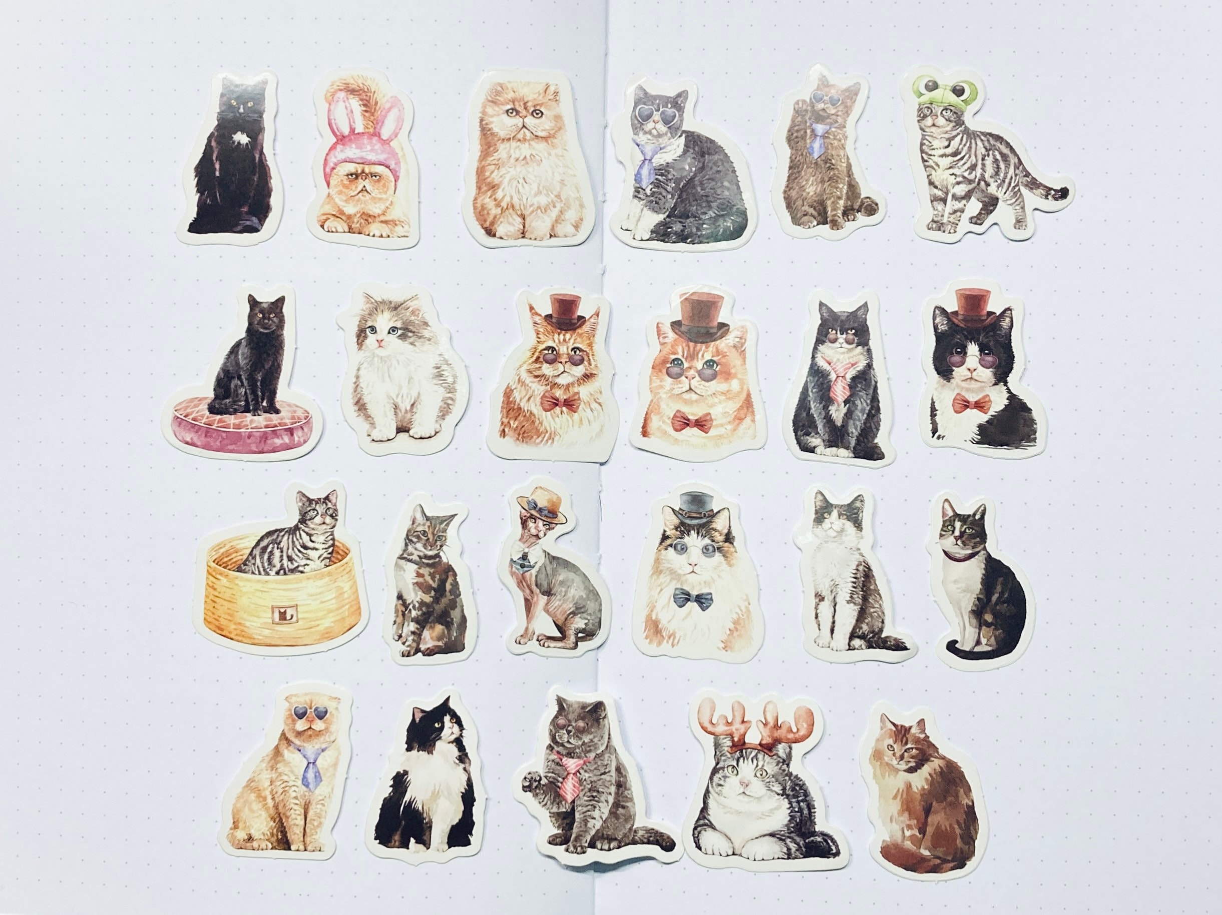 23 Cute Whimsical Cat Cats in Hats Planner Journal Stickers - Etsy