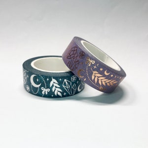 HOLOGRAPHIC or COPPER FOIL Crystal Dreams Moon Boho Washi Tape Rolls