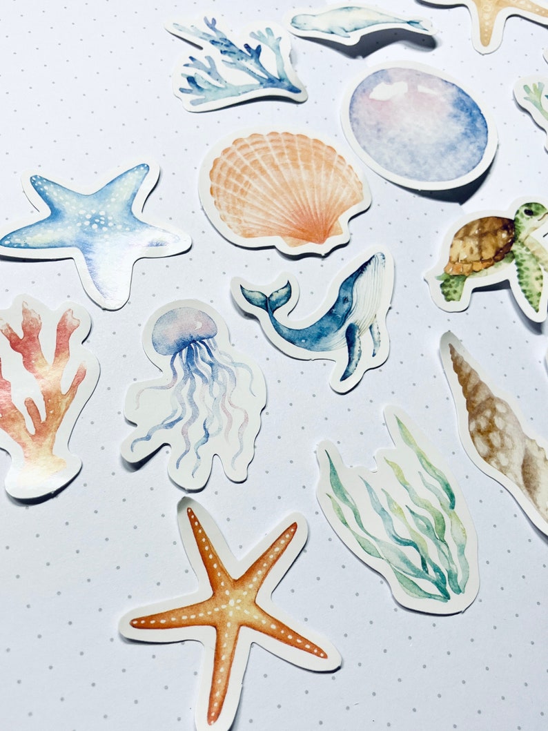 Sea Water Rising Sticker 23 Beach Ocean Marine Life Seaside Summer Vacation Water Stickers and ...