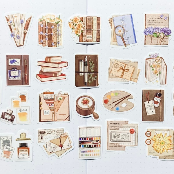 23 Artist Writer Traveler Reader Books Journal Planner Stickers