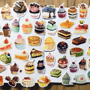 50 Dessert Cake Cupcake Sweets Party Planner Journal Stickers