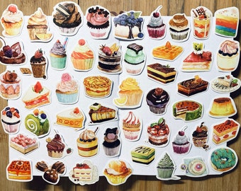 50 Dessert Cake Cupcake Sweets Party Planner Journal Stickers