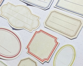 027 48 x Vintage Parchment Shabby Chic Handmade by Personalised Stickers Labels 