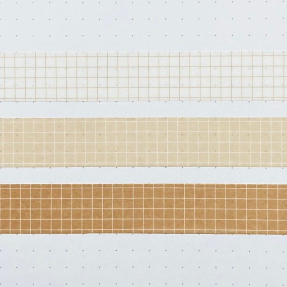 soft beige grid washi tape