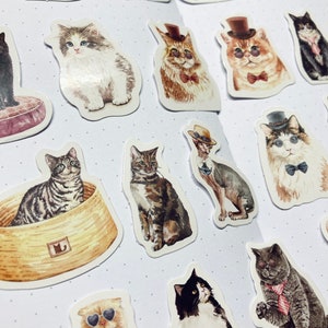 23 Cute Whimsical Cat Cats in Hats Planner Journal Stickers - Etsy