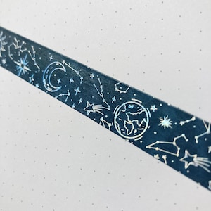 24” SAMPLE SIZE HOLOGRAPHIC Foil Sparkling Galaxy Constellations Sun Moon Stars Washi Tape