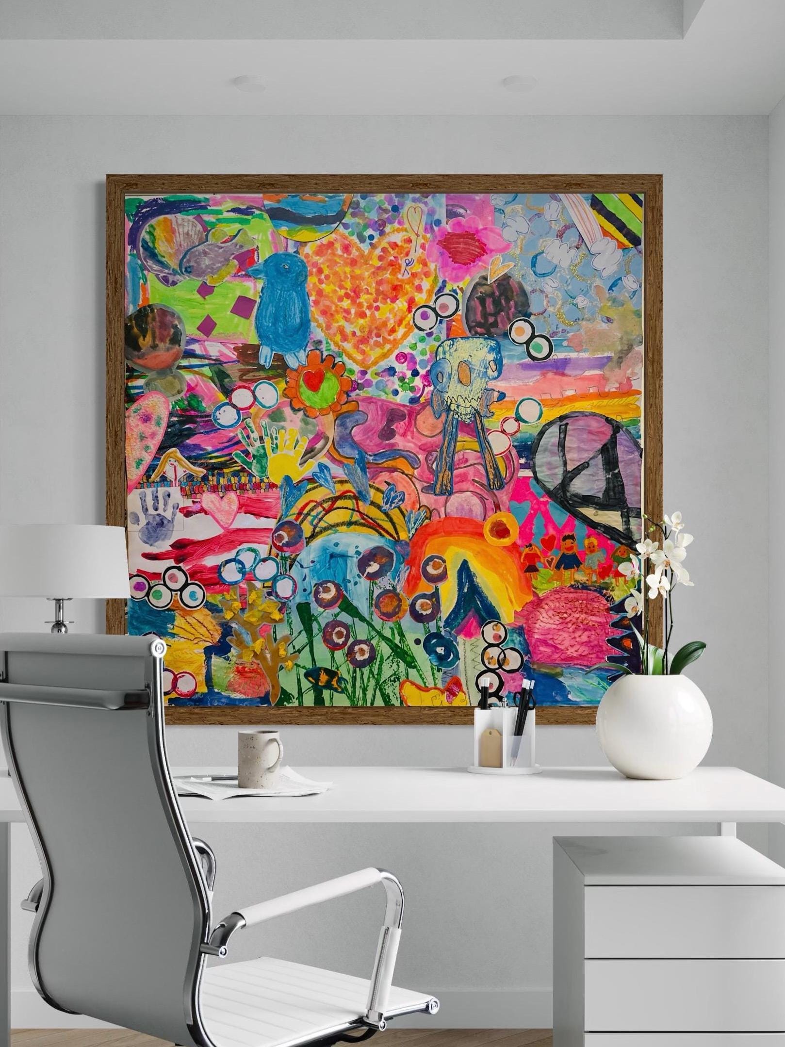 Custom Children's Art Collage. One-of-a-kind wall decor.