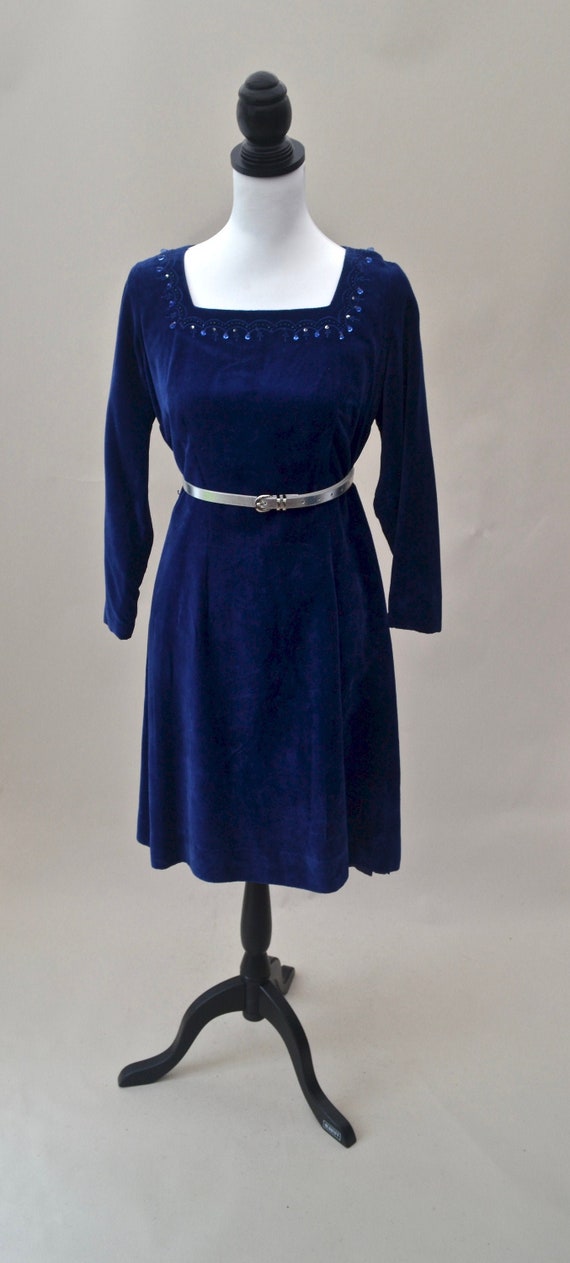 blue velvet frock