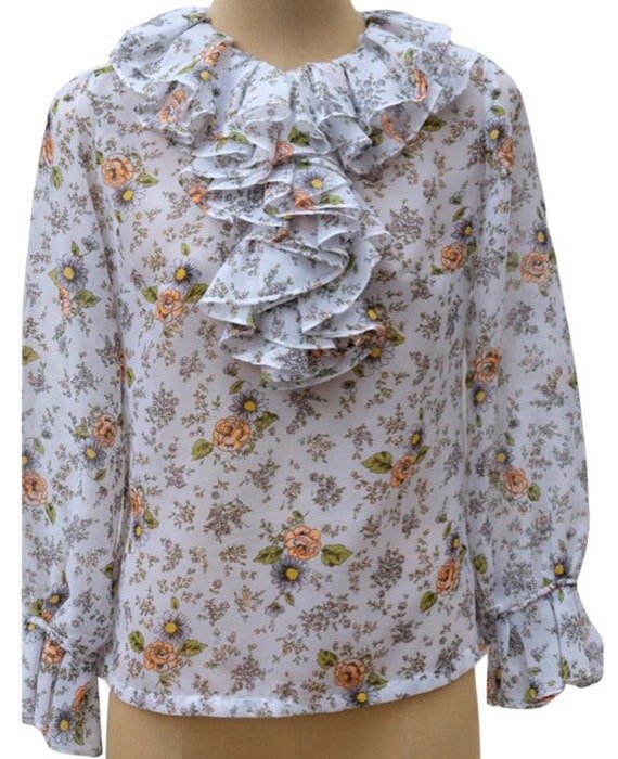Blouse 1960s, yeah baby, 60s, top, shirt, ruffled… - image 5