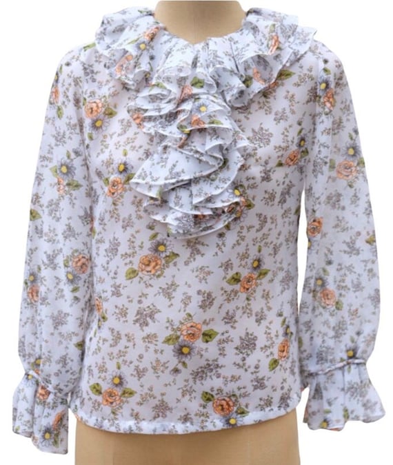 Blouse 1960s, yeah baby, 60s, top, shirt, ruffled… - image 1