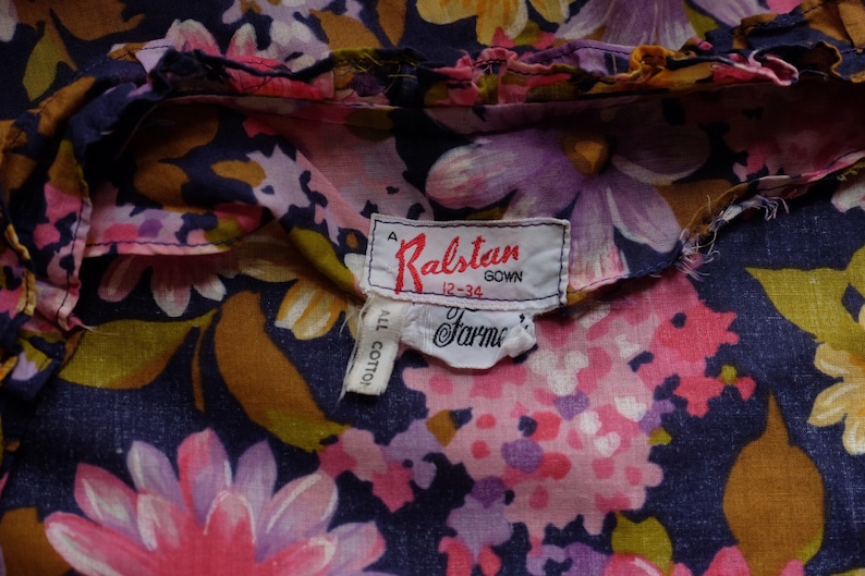 1970s Vibrant Cotton Button REDUCED Vintage 1960s up dress
