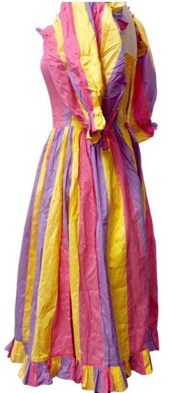 Dress, Silk, PRUE ACTON, striped, costume, up cyc… - image 2