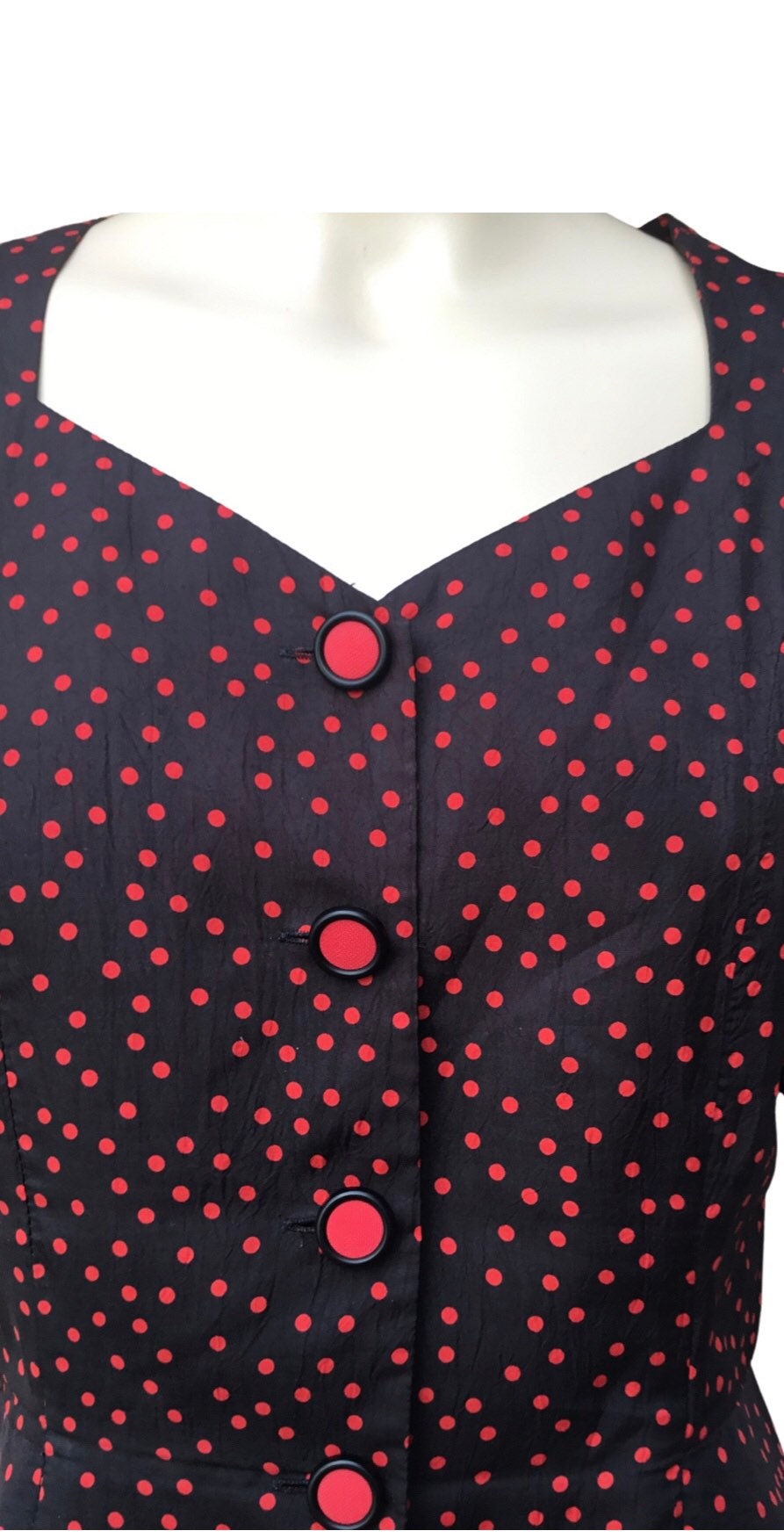 Vintage 80's red & black peplum top S Jeanne Marc main image 1