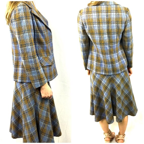 Women’s skirt and jacket suit, plaid fabric, Shel… - image 7