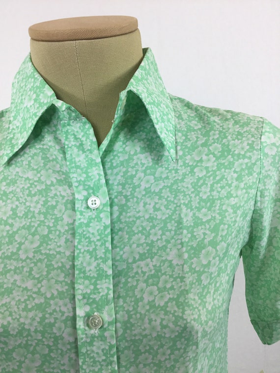 Shirt, Blouse, short sleeves,1970s,New old with t… - image 3