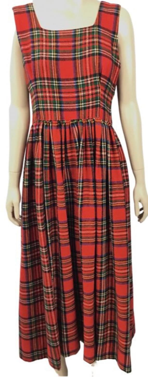 Wool dress, wool tartan maxi dress, handmade maxi dress, winter maxi dress, maxi dress