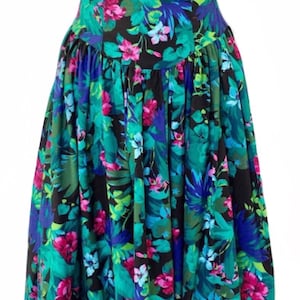 Strapless dress, “Discovery” label, cotton, wedding, rock n roll, 1980s, fitted, boned bodice, full skirt, evening, cocktail dress, beach