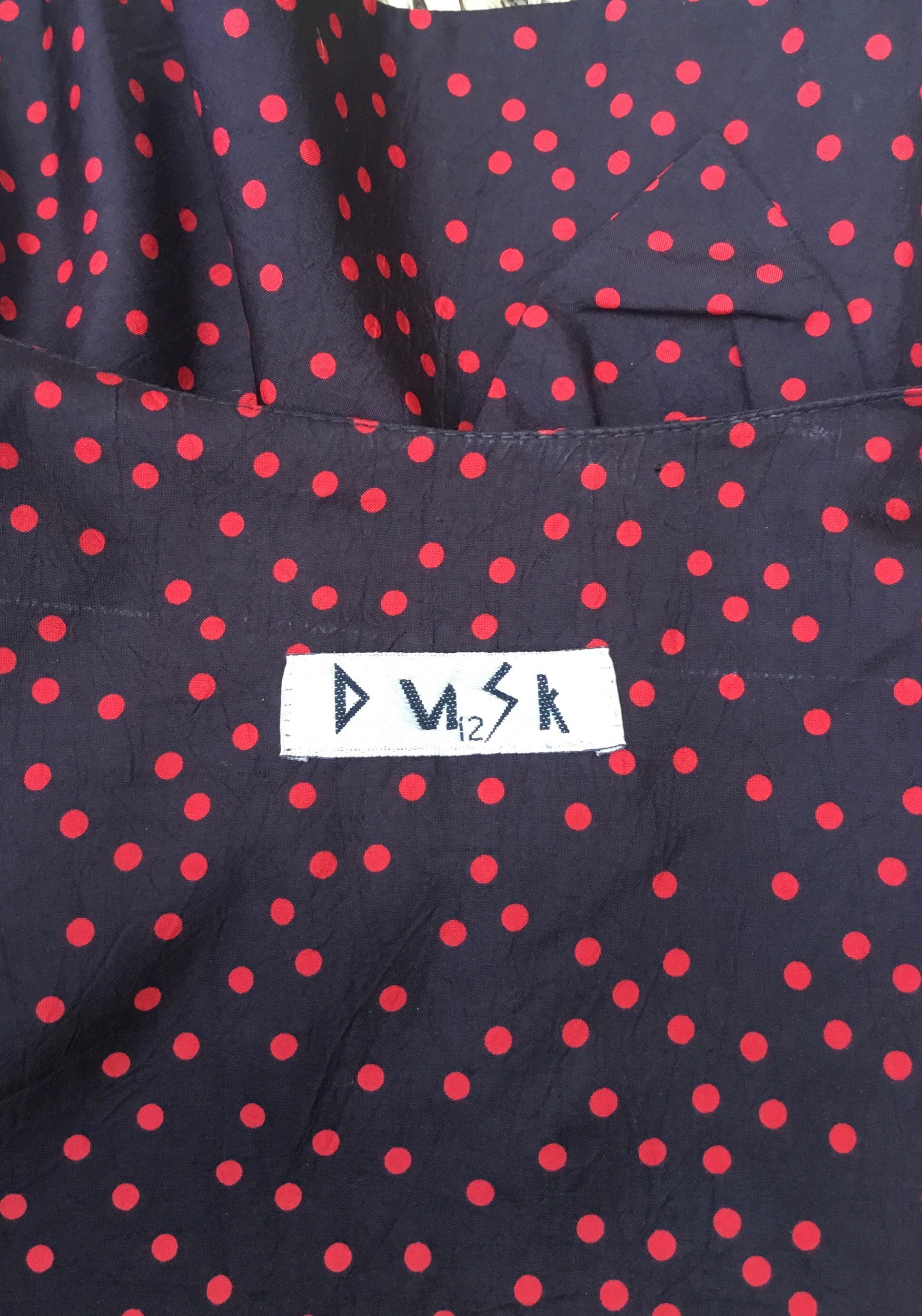 Vintage 80's red & black peplum top S Jeanne Marc main image 0