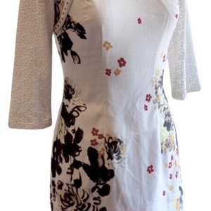 Dress, Cheongsam 60s style funky cheongsam, embellished  lined, dress, chinese style dress,lined,club,evening,festival