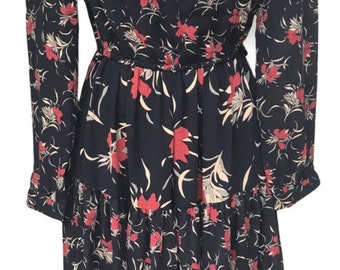 Dress, Boho dress, small size dress, size 4 to 6 Australian dress, chiffon dress, contrasting dress, day dress, petite dress