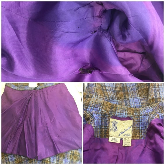 Women’s skirt and jacket suit, plaid fabric, Shel… - image 9