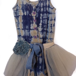 Child’s dress, Size 2 Toddlers &quot;Munster&quot; brand romper and upcycled  overskirt,child,shorts,skirt,organic cotton,