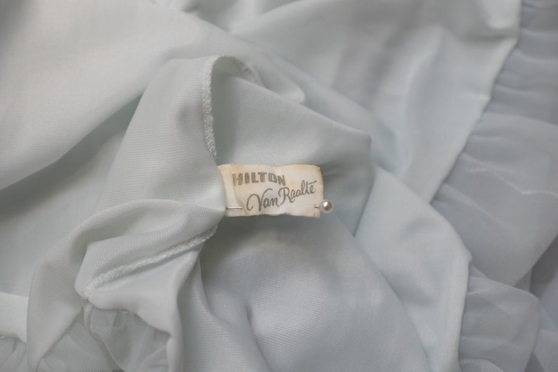REDUCED 1960s Palest blue green Nightdress,negligee,boudoir,mushroom hem,honeymoon .