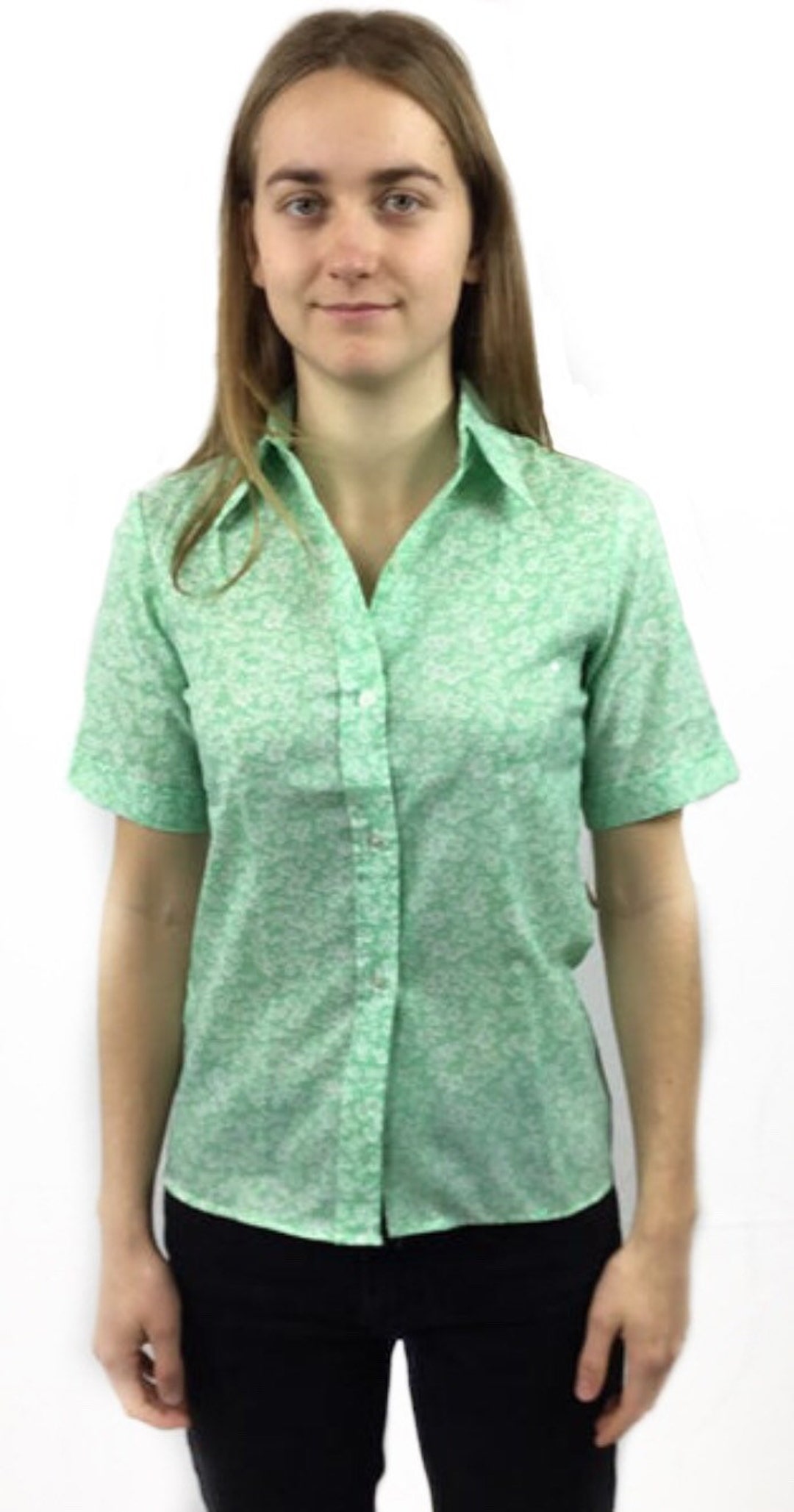 Shirt, Blouse, Short Sleeves,1970s,new Old With Tags, Mint