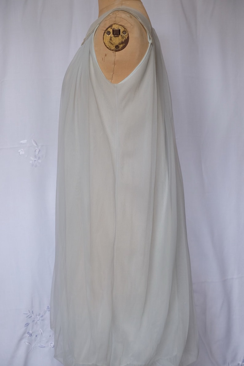 REDUCED 1960s Palest blue green Nightdress,negligee,boudoir,mushroom hem,honeymoon .