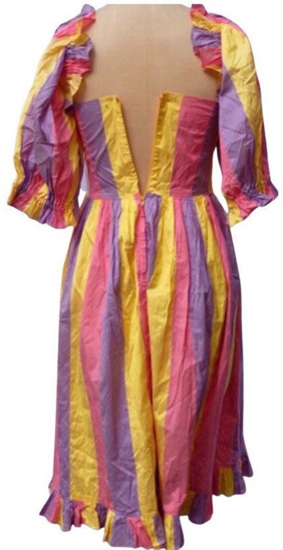 Dress, Silk, PRUE ACTON, striped, costume, up cyc… - image 3