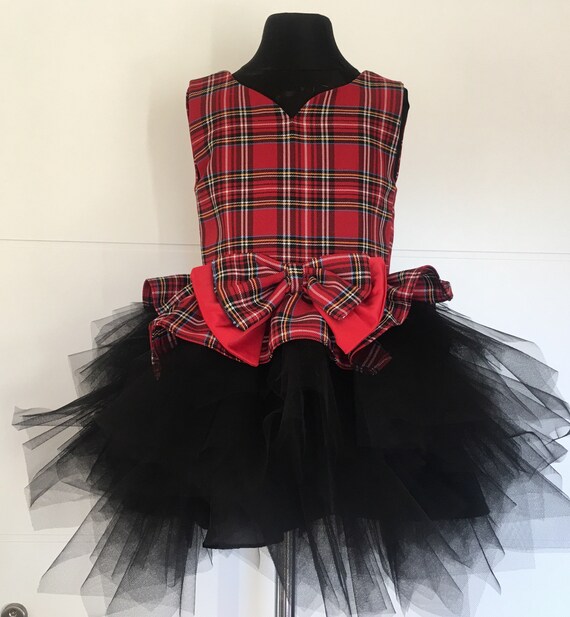 tartan flower girl dress