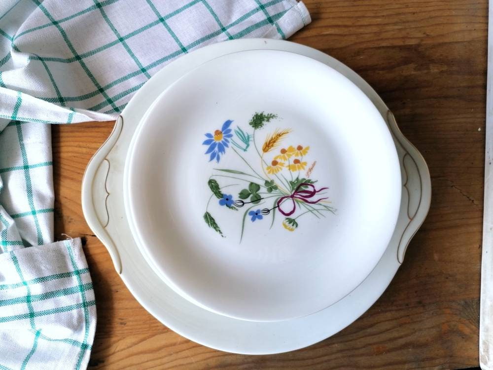 Service à Dessert en Porcelaine de Limoges Georges Boyer d'après Un Dessin Suzanne Fontan, Pastorale