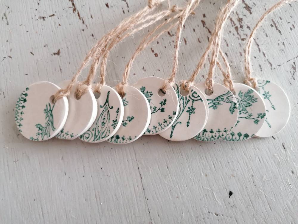 Médaillons en Faïence Terre de Fer Recyclée, Saint Amand Hamage Modèle 4003/Vert Foncé Suspension Cé