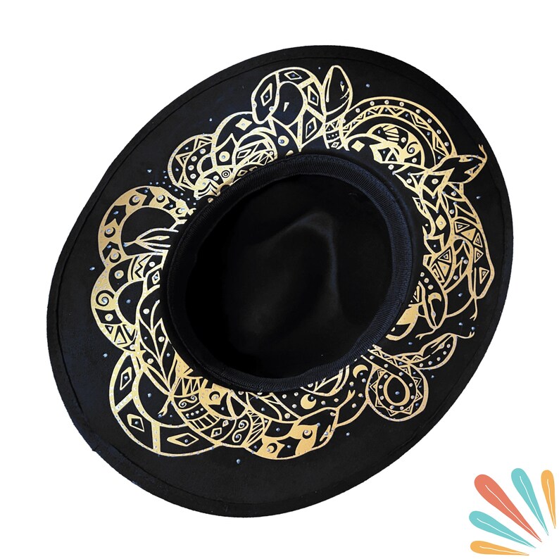 White Mandala, Boho Wide Brim, Bohemian Festival, Hat, Beach, Statement Hat Negro