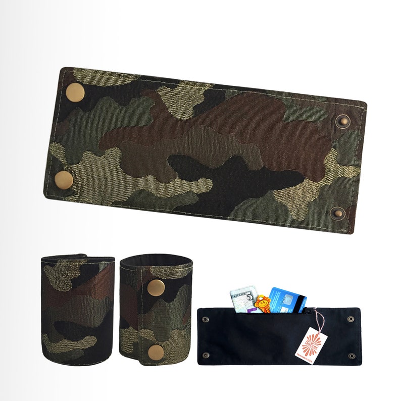 Slim Wallet for Women Camouflage Fabric Wallet Cuff WRIST - Etsy