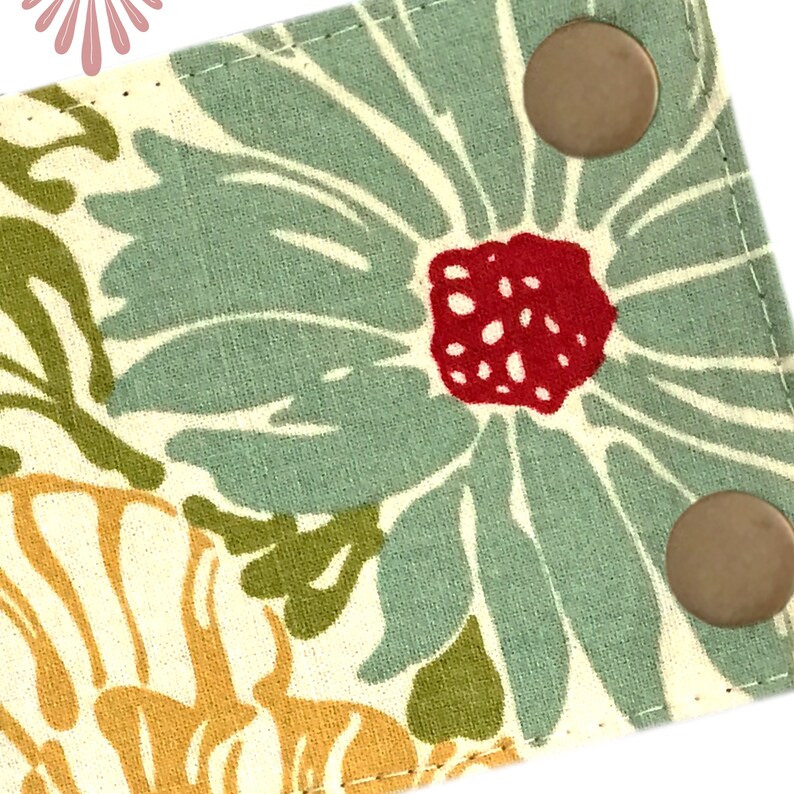 Bracelet Wallet Bohemian Wallet Floral Pattern - Unisex Wallet WRISTLET WALLET Hippie Wallet Hidden Wallet Boho Wallet