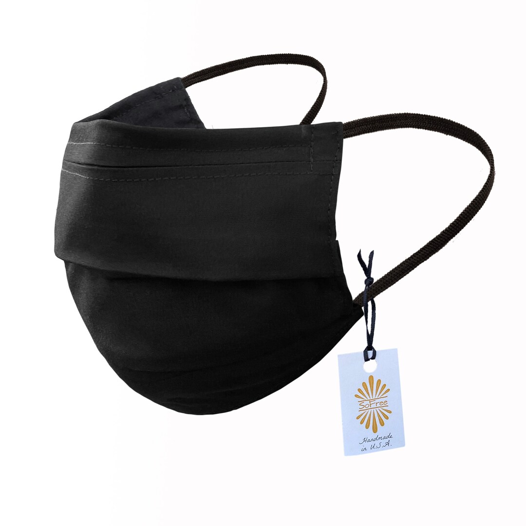 Black Face Mask With Filter Pocket Cloth Face Mask With Etsy